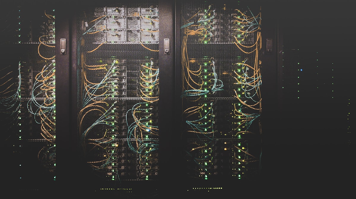 Modern data center with servers